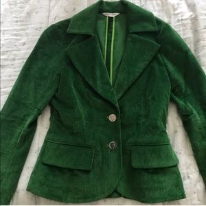 Alice + Olivia green corduroy blazer jacket